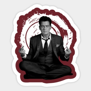 Charlie Sheen Meditation FU Sticker